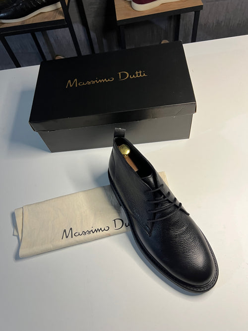 Boots cuir noir grain