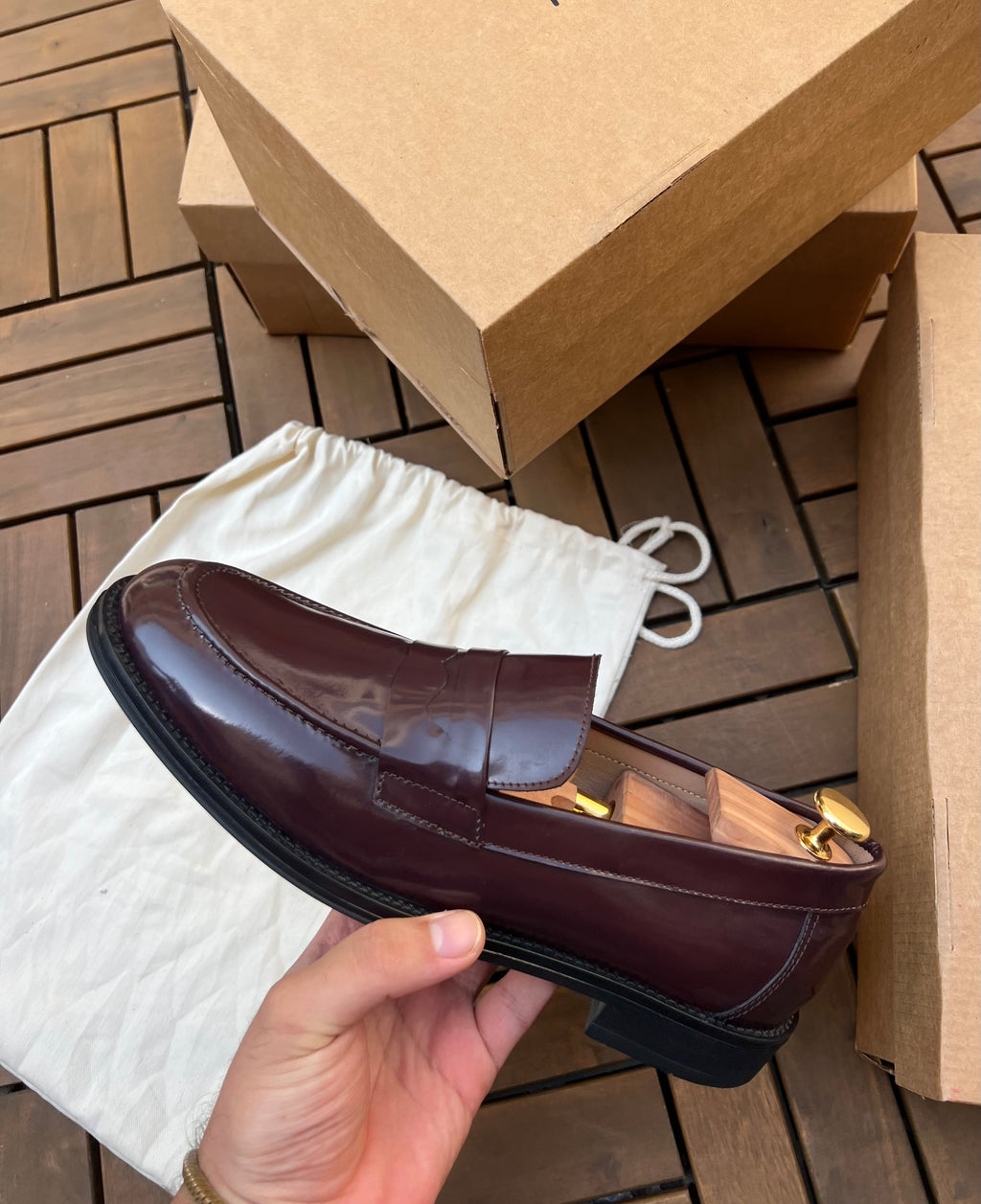 MOCASSIN Marron cuir