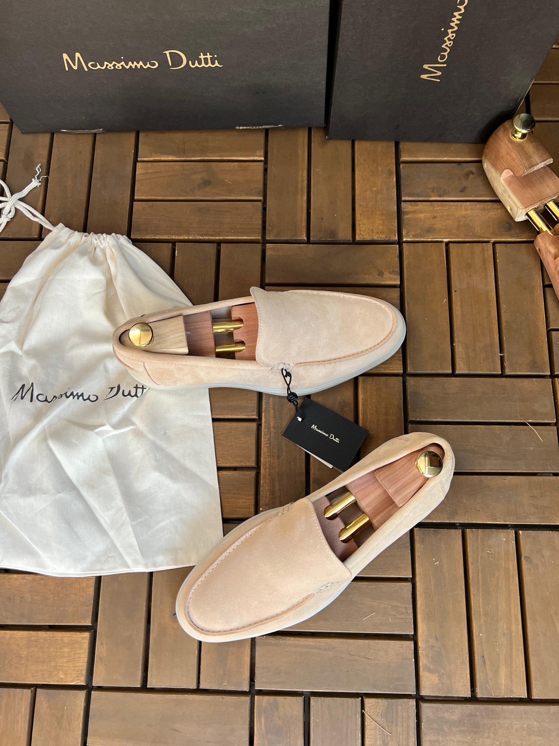 mocassin daim beige